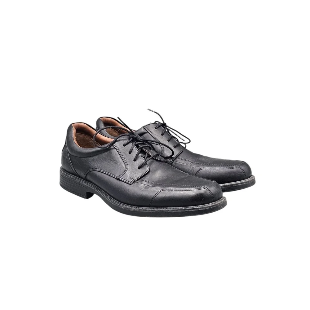 Johnston & Murphy Men's Size 11 M EUC XC4 Black Leather Sheepskin Oxfords Shoes